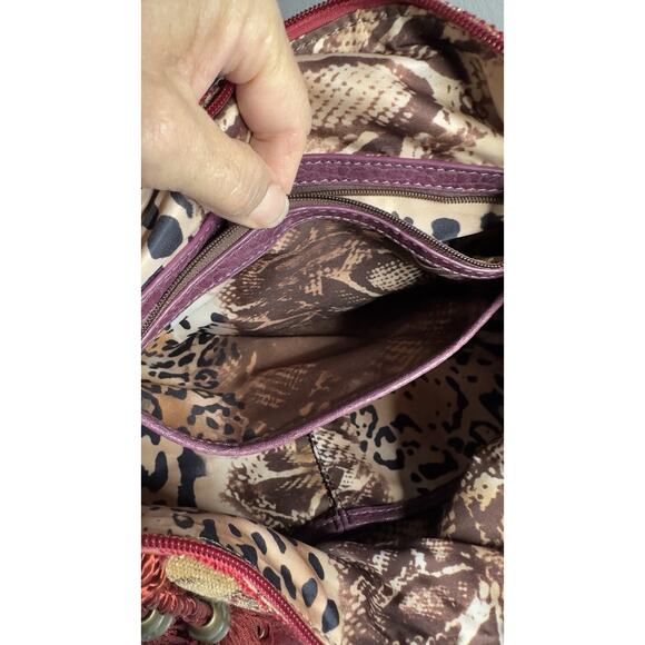 Vintage Sharif Purse Shoulder Bag Boho Retro Tapestry Leather Bead Tassel Bling - Picture 11 of 15